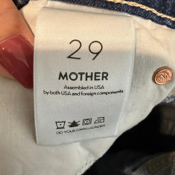 MOTHER The Dazzler Shift Crop Jeans Mid Wash Sin And Suffer Size 29 - Picture 8 of 13